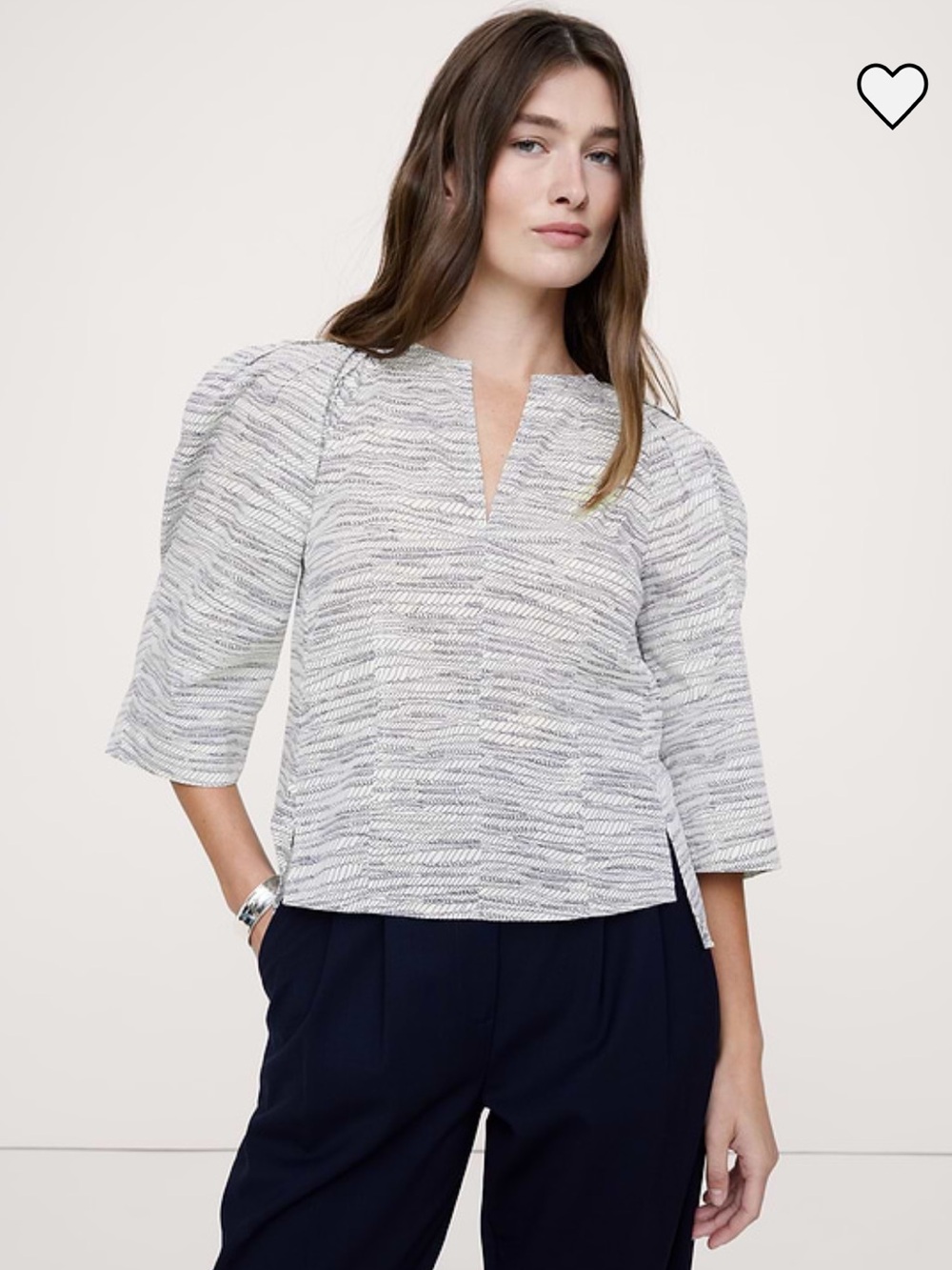 Banana Republic Stretch-Cotton Volume Sleeve blouse